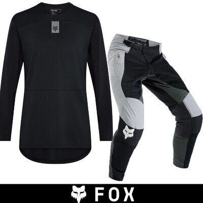 Fox Ranger Defend Enduro or Trail Gear Ranger Pants Defend Jersey Grey Black