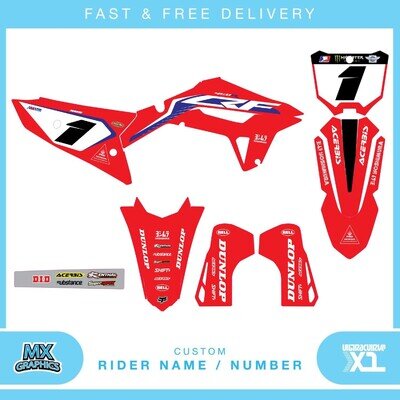 Custom MX Graphics Kit: HONDA CR CRF Motocross Graphics Decals 85-125-250-450
