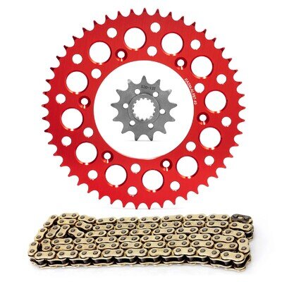 For EXC EXE SX Motocross​ MXC 520 Pitch X-Ring 13T 49 T Chain Sprocket Kit Red