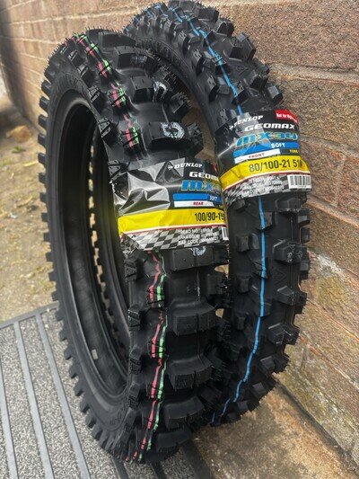 MX Tyres Dunlop Geomax MX34 80/100 -21 & Geomax MX34 100/90 -19