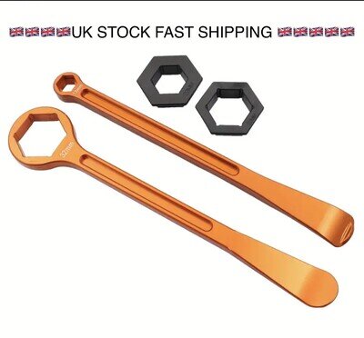 Motorcycle Tyre Repair Lever Wrench Tool Aluminum 32mm 27/22mm 13/10mm Orange