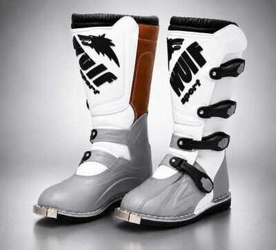 Off road motocross boots white Wulfsport leather MX Enduro ATV Quad EUR40 UK7