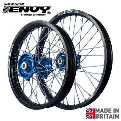 ENVY MX motocross & Enduro Wheel Set Yamaha YZ YZF 2008 2027 blue hub black rim