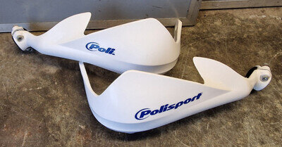 WHITE POLISPORT HAND GUARDS - ENDURO TRAILS MOTOCROSS MX - FREE UK P+P