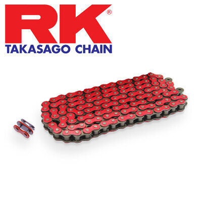 RK 420 Heavy Duty Red Motorcycle Drive Chain 130 Links Split Link Motocross