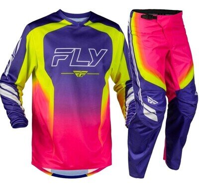 2027 Fly F16 Raze Motocross Jersey Pants Kit Purple Red Yellow