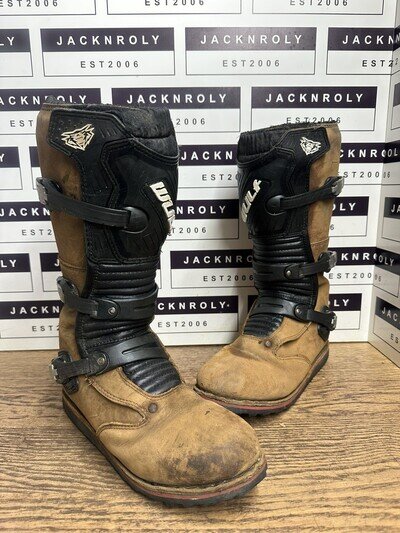 Wulfsport Adults Mens Trials Motorcycle Motocross Boots Brown US 11 UK 10 EU 45