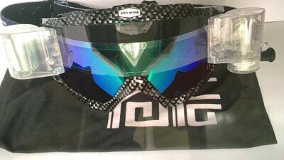 eXo Armo motocross, enduro Goggles Mirrored , Blue, Gold, Titanium, clear lenses