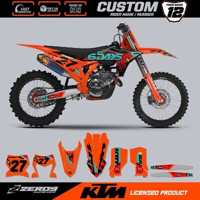 KTM MOTOCROSS GRAPHICS, CUSTOM MX GRAPHICS KIT DECAL , SX SXF EXC 6DAYS PORTUGAL