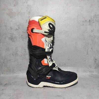 Alpinestars Tech 3 Motorcross Off Road Motorcycle Boots White Orange Mens UK 9.5