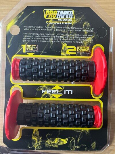 Pro Taper Pillow Top Competition Dual Density Diamond Mx Dirt bike Grips Red