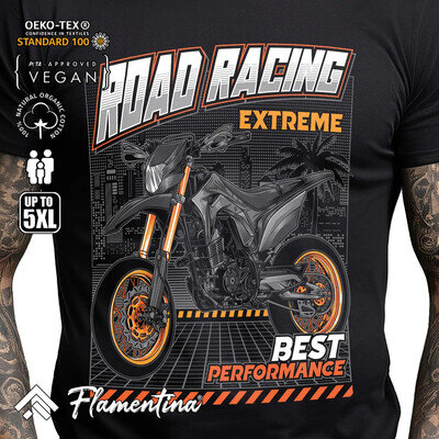 Road Racing Motocross Mens Tshirt Dirt Bike T-shirt Vintage Motor Tee E118
