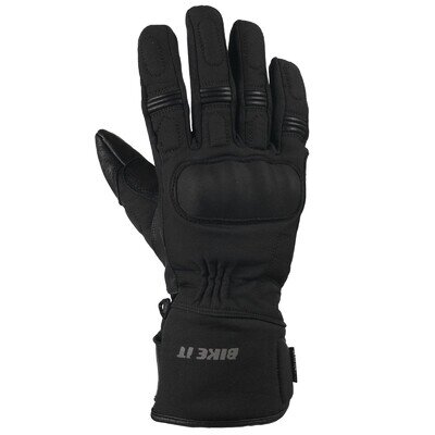 Bike It "Triple Black" Pair All seasons Waterproof Motorcycle Motorbike Gloves