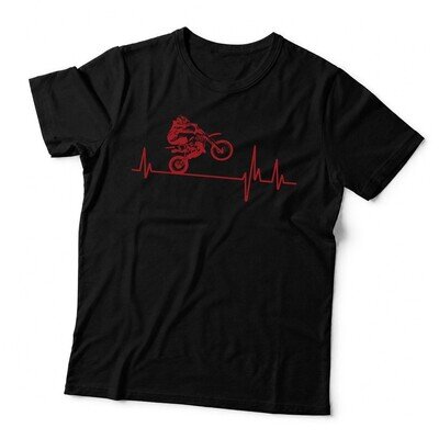 Motocross Heartbeat - Dirt Bike MX Biker Rider T-Shirt