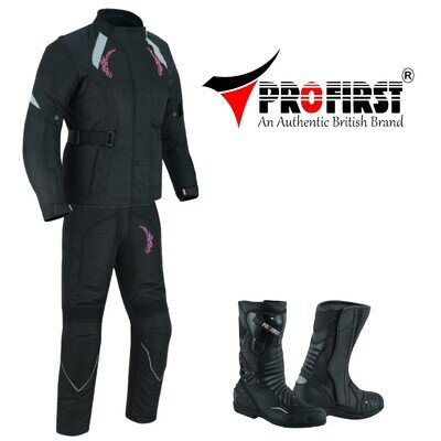 Motorcycle Motorbike Riding Suit Cordura Textile Jackets and Trousers with Boots