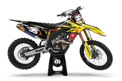 Suzuki Motocross MX Graphics Decal Sticker Kit Thunder | RM RMZ DRZ All Models