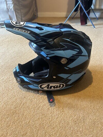 Arai Mxv Motocross Mx Enduro Helmet Black Blue Size Small