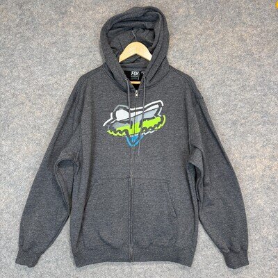 Fox Racing Hoodie Sweatshirt Mens Large Relaxed Graphic Fleece Motocross Bike