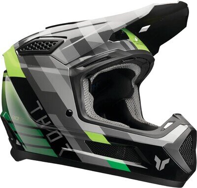 Thor Fleet Camber Off Road MX Motocross Enduro Helmet - Black/Green