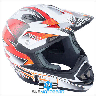GSB XP-14B Helmet Full Face ACU MX Motorcycle Motorbike Off Road - Orange Small