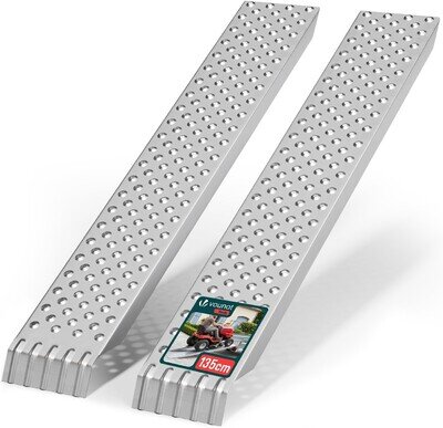 Steel Loading Ramps Set - 400 kg Capacity for Lawnmowers & Motorcycles
