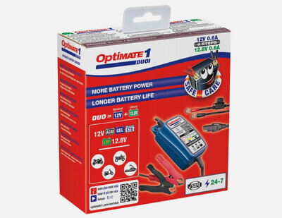 Optimate 1 Duo 12V Lead-Acid AGM GEL Motorcycle Battery Charger Optimiser