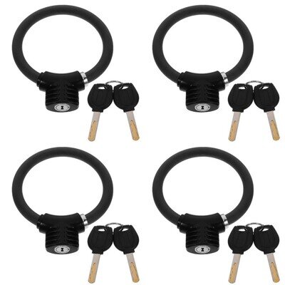 Reusable Zinc Alloy Bike Chain Lock Black Durable Outdoor Security Lock