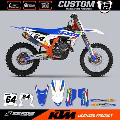 KTM MOTOCROSS GRAPHICS, CUSTOM MX GRAPHICS KIT DECAL , SX SXF EXC 6DAYS ITALIA