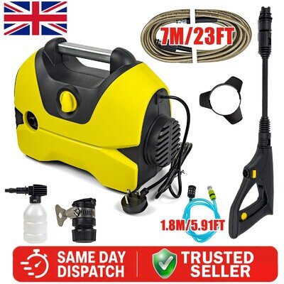 1200W Mini Pressure Washer 1450PSI 100Bar High Power Jet Cleaner Portable