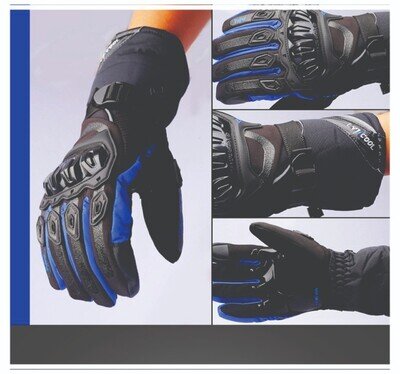 Waterproof Winter Motorcycle/Cycling Gloves Adjustable Wrist Strap Blue SizeXXL