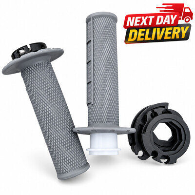 Half Waffle MX Lock-On Grip Set Grey (soft) For Motocross KTM CR YZ EXC SX KX