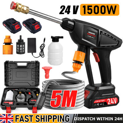 Portable Cordless Car High Pressure Washer Jet Water Wash Cleaner Gun Battery UK
