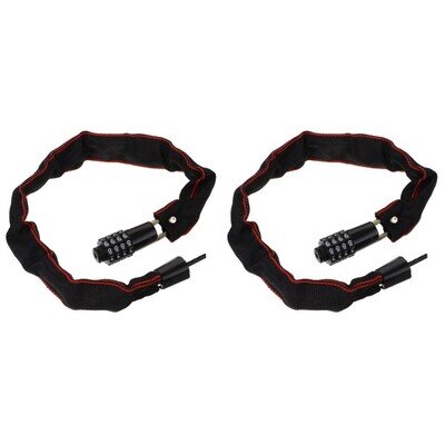 Waterproof Portable Bike Chain Lock Heavy Duty Aluminum Alloy Durable Black Lock