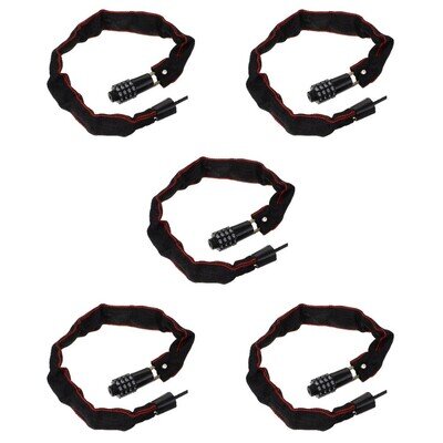 Heavy Duty Bike Chain Lock with Code Aluminum Alloy Black