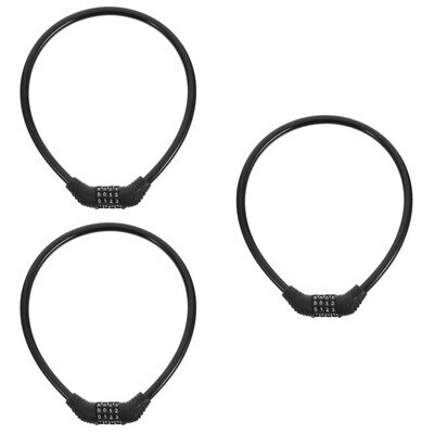 3Pcs Multi Use Durable Bike Chain Locks Steel and ABS Portable Anti Theft Lock