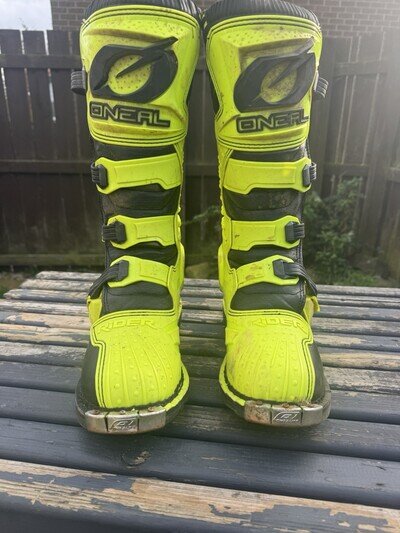 O'Neal Rider Pro 2 Adult MX Boots Neon Yellow Motocross Off-Road Size Eu41 (uk7)