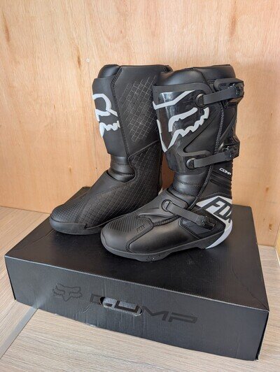 Fox Racing Comp Motocross Boots Adult Black White CE Certified UK12 EU48