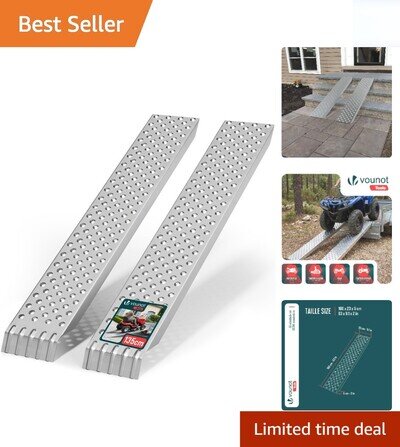 Compact 135x23 cm Heavy-Duty Loading Ramps - Safe Non-Slip Design, 400 Kg Load