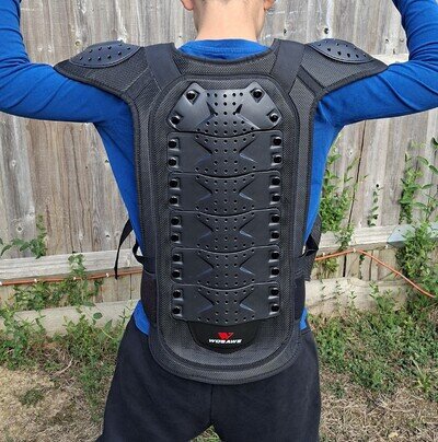 Kids Motocross Body Armour Protection Motorbike Jacket Vest Chest Back Protector