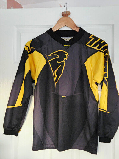 Boys Age 8-9 Thor Motocross Top. Yellow and Black. Brand New Never Worn. No Tags