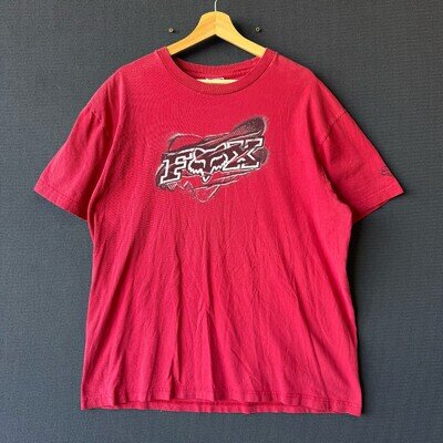 Vintage Y2K Fox Racing Motocross Graphic T-Shirt – Red XL