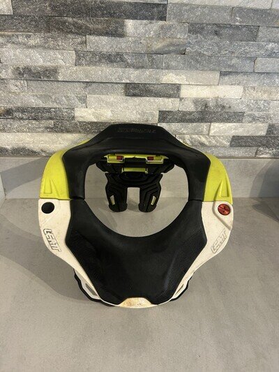 Leat Neck brace DBX 5.5 Junior White And Lime Green Motocross-bmx-mountain Bike